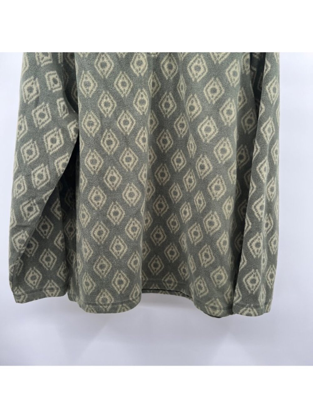 Eddie Bauer Mens Fleece Quarter Zip Pullover Green Print Size XXL - Picture 3 of 9